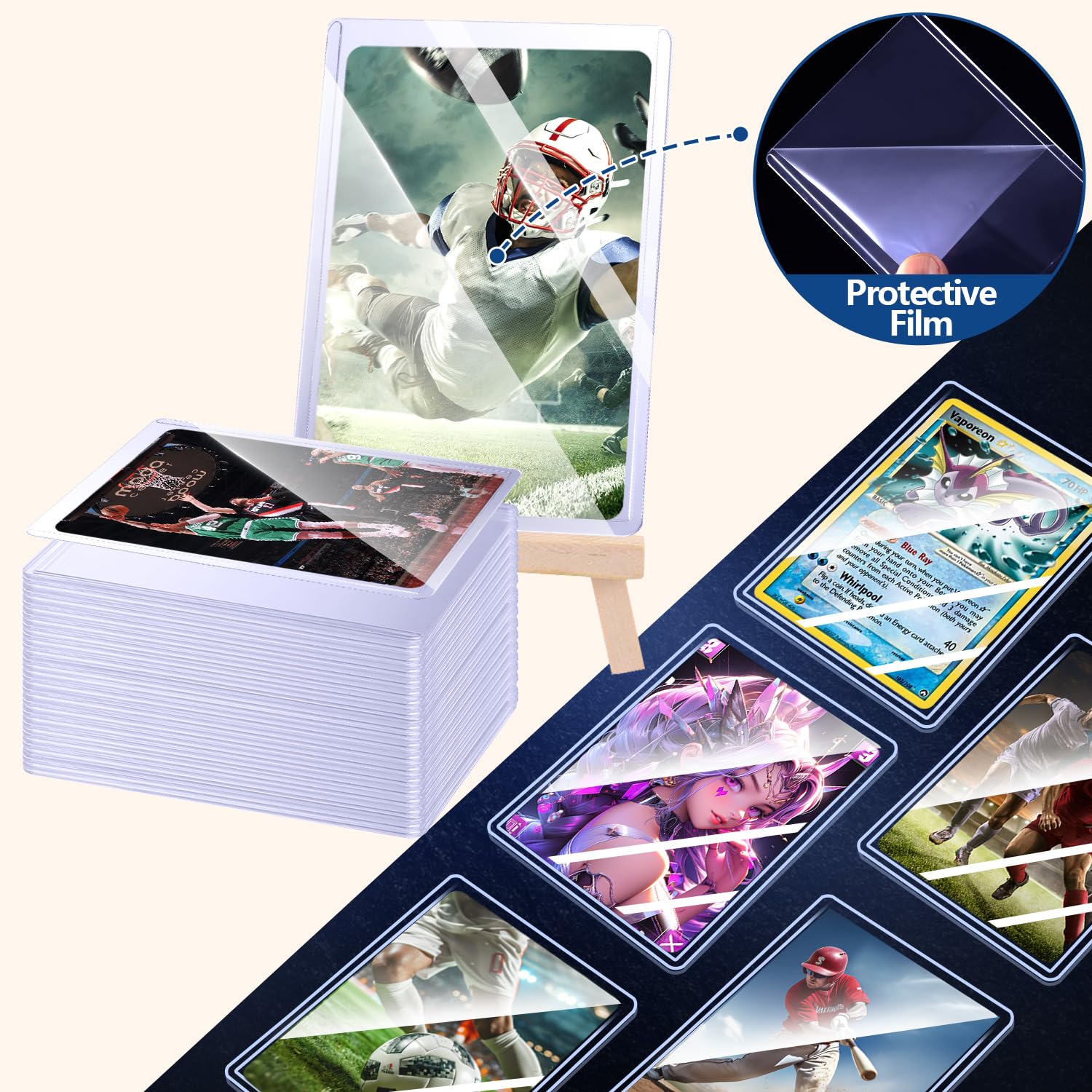 25-50 pezzi di buste rigide pe - Collector Card Sleeve recensione e prezzo